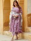 Lavender Colour Rayon Printed Kurti With Pant Dupatta Wholesale Online Aaradhna 2046